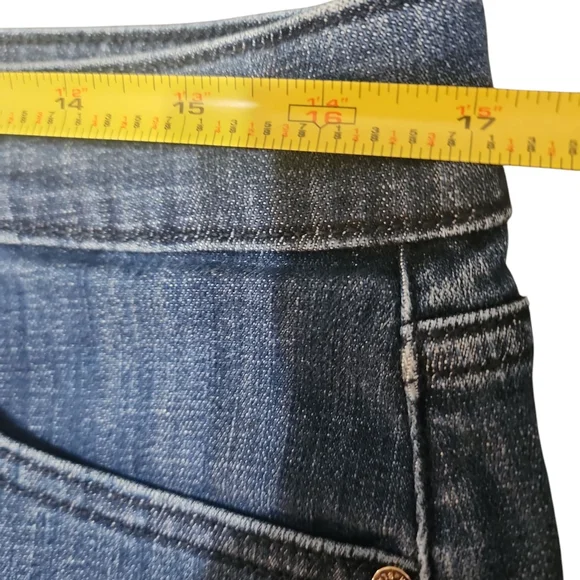 Black And White Classic Blue Denim Split Skirt Sz 12 - Picture 11 of 11